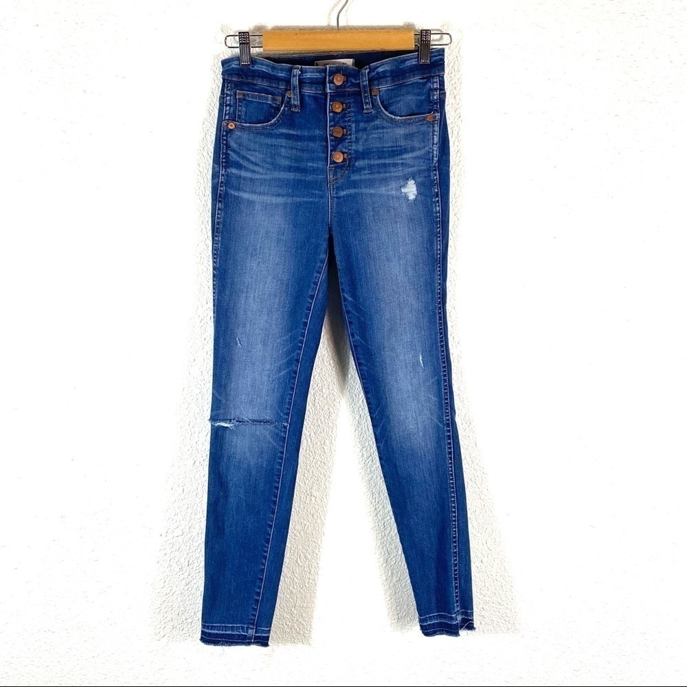 Madewell High Rise Skinny Distressed Jeans SZ 26 - Picture 1 of 9